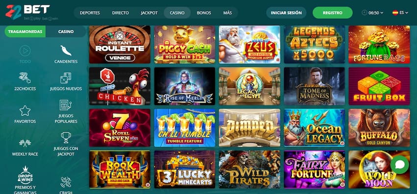 22Bet Casino Homepage