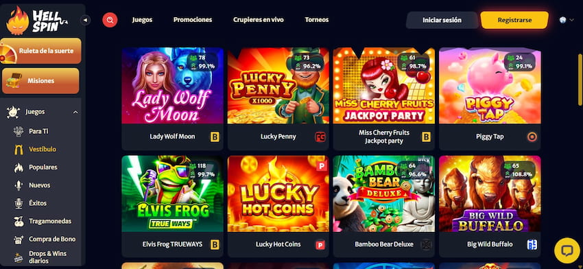 HellSpin Casino Homepage