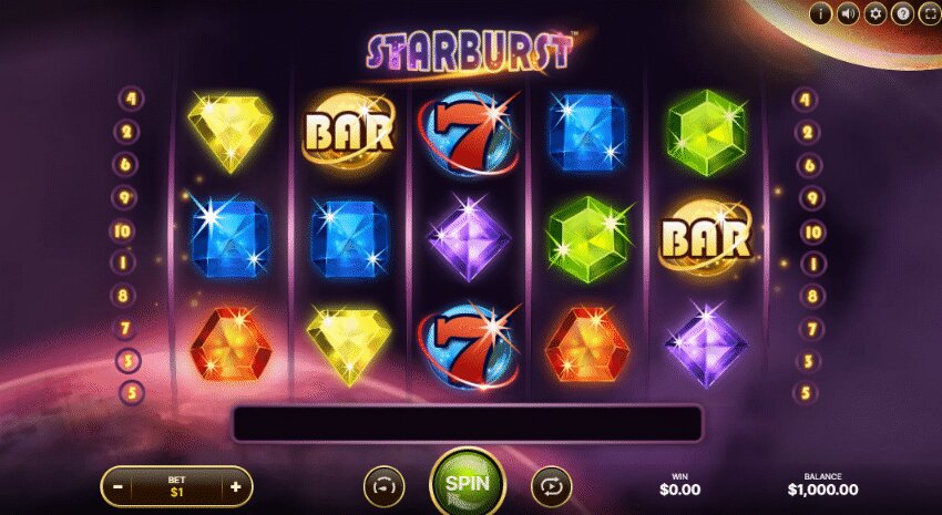 Tragamonedas Starburst de NetEnt